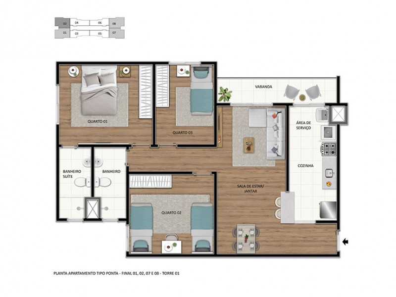 Apartamento 3 quartos  com suíte em Nova Lima.